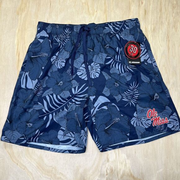 NEW XL Ole Miss Rebels Colosseum The Dude Swim Shorts Mens Blue - Picture 1 of 10